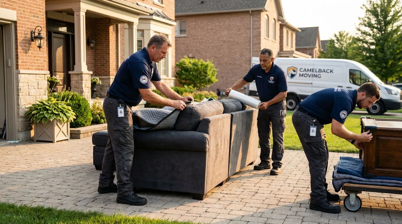 Large estate moving crew wrapping furniture in Sneedville, TN